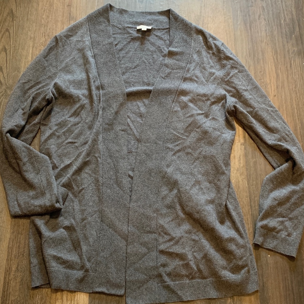 Talbots open grey cardigan. Worn a bunch but still great!